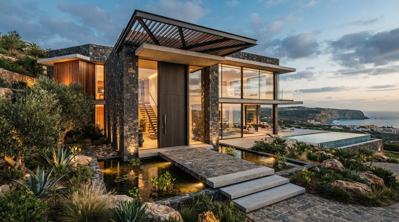 Luxury House Exterior Design Stock Photos