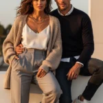 Fashionable couple wearing_trendy clothes