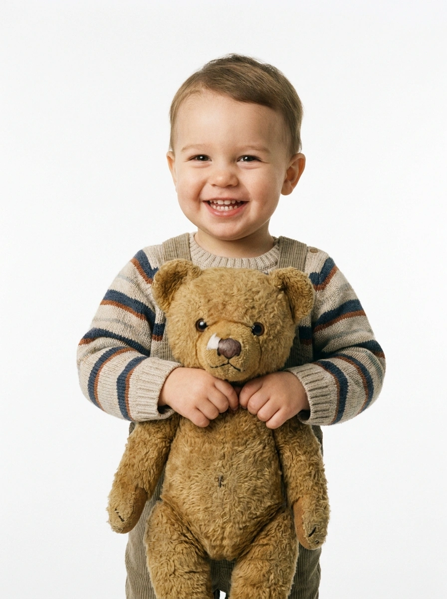Toddler Holding Teddy Bear