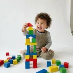 toddler playing with a toy