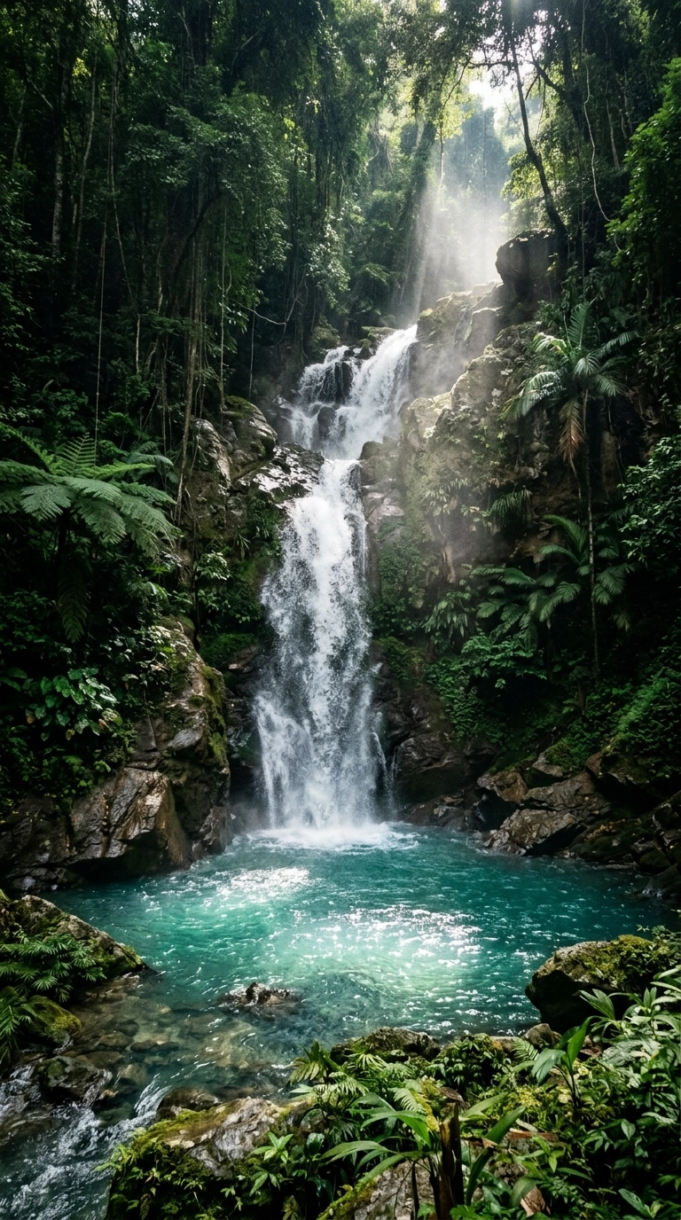 Waterfall falling